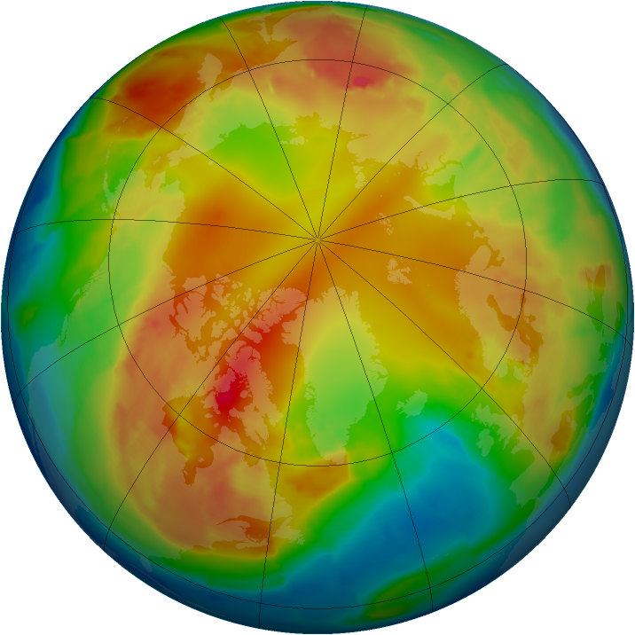 Arctic ozone map for 02 February 2013
